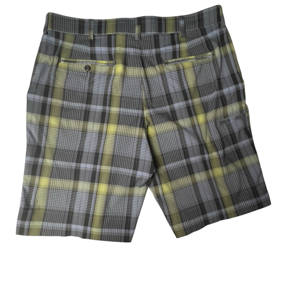 PGA Tour Golf Shorts Blue Green Plaid 36W Lightweight Wicking Stretch Quick Dry - Picture 2 of 8